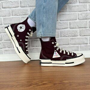 ⭐Converse Chuck 70 Plus High Top Platform Size 8 Women's Shoes Burgundy A12893C